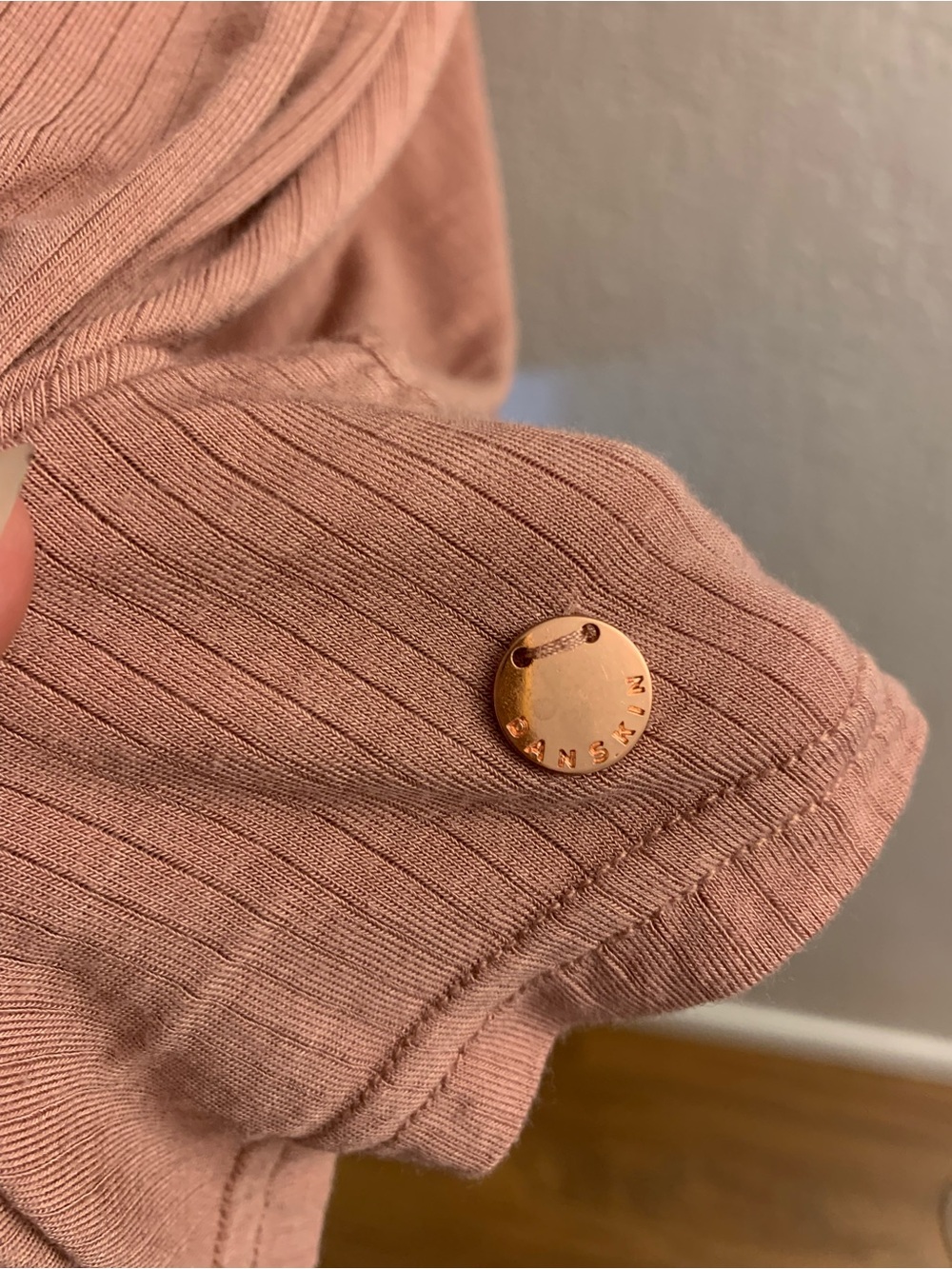 Danskin Rayon Ribbed Open-Front Robe in Blush Pink | L - Picture 8 of 10